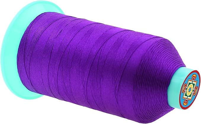 Mandala Crafts Bonded Nylon Thread True Purple Heavy Duty Sewing Threads - 1250 YDs Size 138 420D T135 Tex 135 Thread for Leather Jeans Weaving Outdoor Marine Upholstery Threads