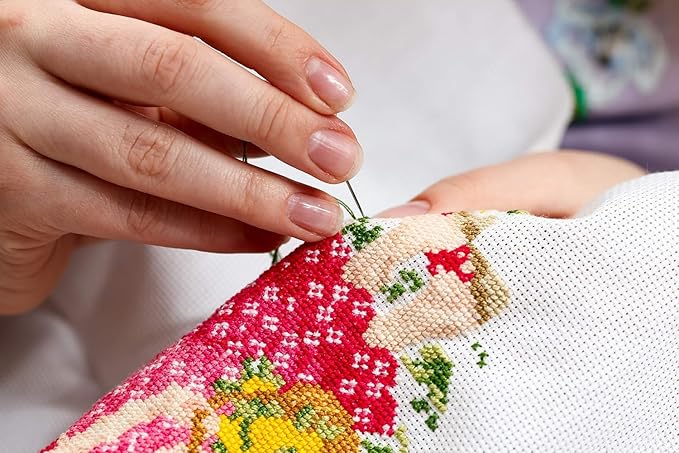 Maydiyer 14CT Counted Cross Stitch Kits Unprinted Embroidery Kit,Starter Kits for Beginners Needlework Sets-The Old Married Couple 17.3×14.2 inch