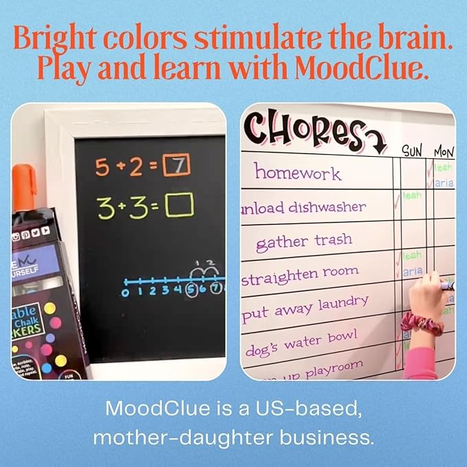 Liquid Chalk Markers Neon 12 Pack. Bold Wet & Dry Erase Marker Pens. Erasable and Washable Chalkboard Markers for Windows, Mirrors, Glass, Whiteboards. Reversible Thick and Fine Tip.