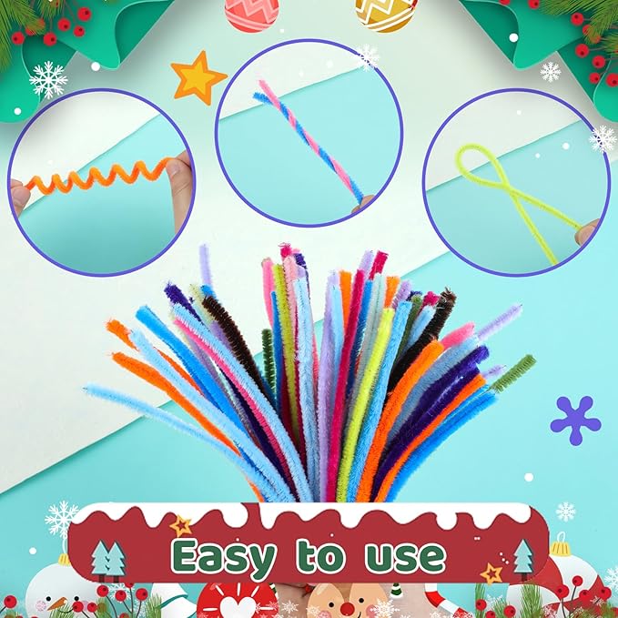 200PCS Pipe Cleaners, Royal Blue Pipe Cleaners Chenille Stem, Fuzzy Sticks Pipe Cleaners Craft Supplies for DIY Arts Crafts Project