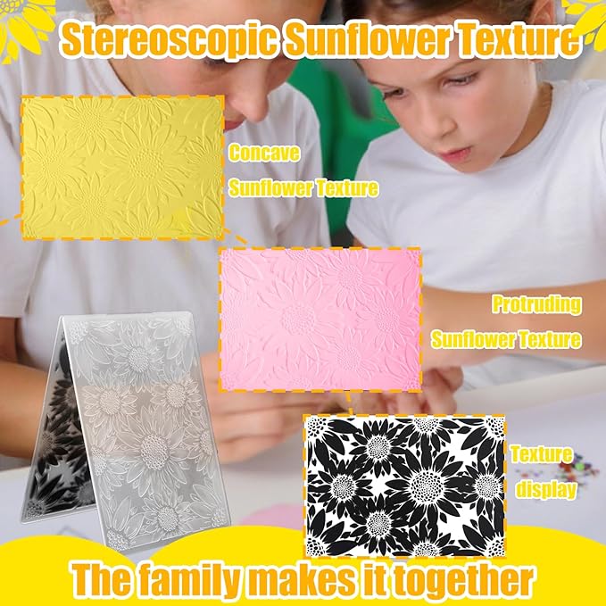 3D Embossing Folders for Card Making, Sunflower Embossing Folder and Rose Embossing Folder. Suitable for Card DIY and Photo Albums to Perfect Accessory for Embellishing Photo Albums.