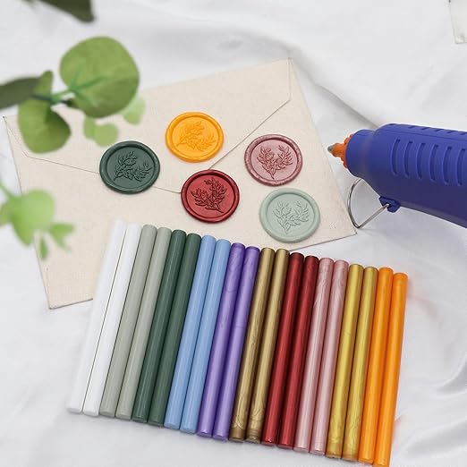 Lilac Purple Wax Seal Sticks 26pcs, Andotopee Glue Gun Wax Seal Sticks for Wax Seal Stamp, Premium Sealing Wax for Envelope Letter Seal Wedding Invation Craft Adhesive, Great Gift Ideas (Mini Size)