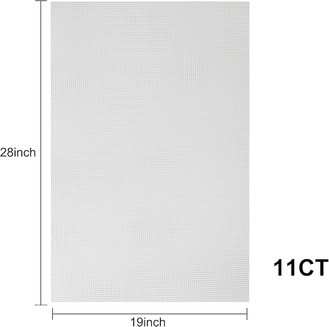 Aida Cloth 11 Count Cross Stitch Fabric,19×28inch (11CT,White)
