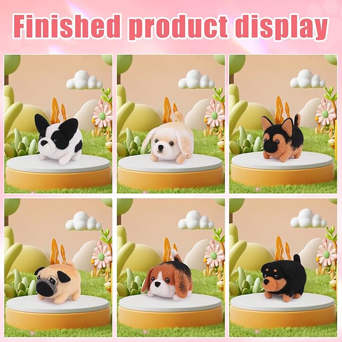 Needle Felting Kit, 61 Pcs Felt Dog Dolls Needle Felting Set with Felting Needles, Wool Roving, Felting Pad, Instruction Manual, Felting Beginner Tools for Felted Animal Needle Felting Supplies