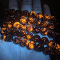 12MM 32pcs Natural Flame Yooperlite Stone Energy Beads Round Loose Beads for Jewelry Making DIY Bracelet Necklace 1 Strands 15"