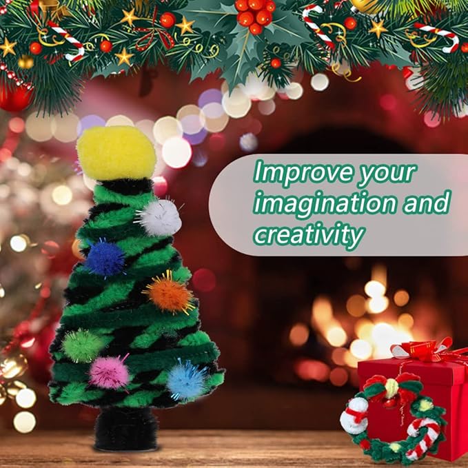 kdafio 120 Pcs Dark Green Pipe Chenille Stems, Chenille Stems Pipe Cleaners Long Craft Pipe Cleaners Pipe Cleaners for Hair Locs Beginner Creative Crafts Christmas Decorations