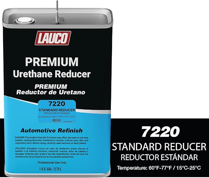 LAUCO Standard Urethane Grade Reducer (7220), 1 Gallon, 60°F - 77°F - for Automotive Paint and Industrial Paint Use - High Performance Automotive Grade