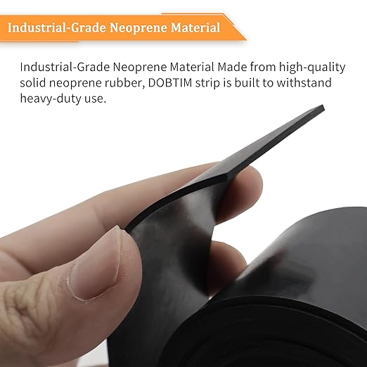 DOBTIM Neoprene Rubber Sheet Rolls 1/16 (.062)" Thick X 12" Wide X 5' Long, Solid Rubber Strips Use for Gaskets DIY Material, Supports, Leveling, Sealing, Protection, Abrasion, Flooring, Black