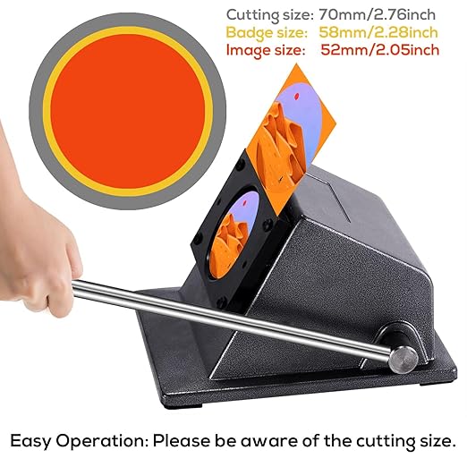 2.28"/58mm Button Paper Cutter 2.76"/70mm Circle Cutter Paper Puncher Precise Graphic Punch Die Cutter Cuts for Making 2.28-inch/58mm Buttons
