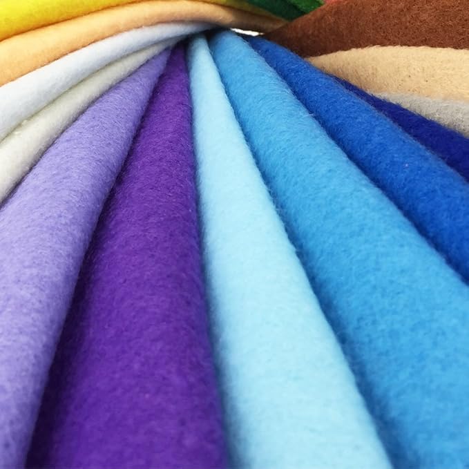 24pcs Thick 1.4mm Soft Felt Fabric Sheet Assorted Color Felt Pack DIY Craft Sewing Squares Nonwoven Patchwork (30 * 30cm)