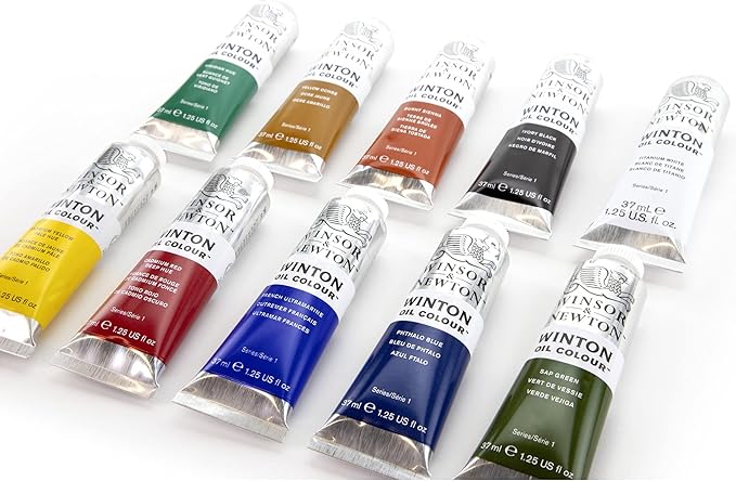 Winsor & Newton Winton Oil Paint, Starter Set of 10 x 37ml Tubes