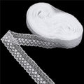 White Lace Ribbon Sewing Eyelet Lace Trim for Crafts Bridal Wedding Decorations, Bouquet and Gift Packaging (1.26Inch, 22 Yards)