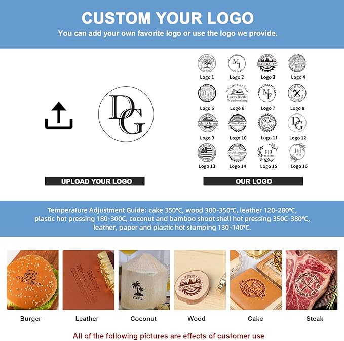 Custom Electric Branding Iron for Wood, Adjustable Temperature Wood Branding irons Personalized Wood Burning Letter Stamp for Leather Woodworking Tool, Handcraft & Wedding Gifts(1Inch)