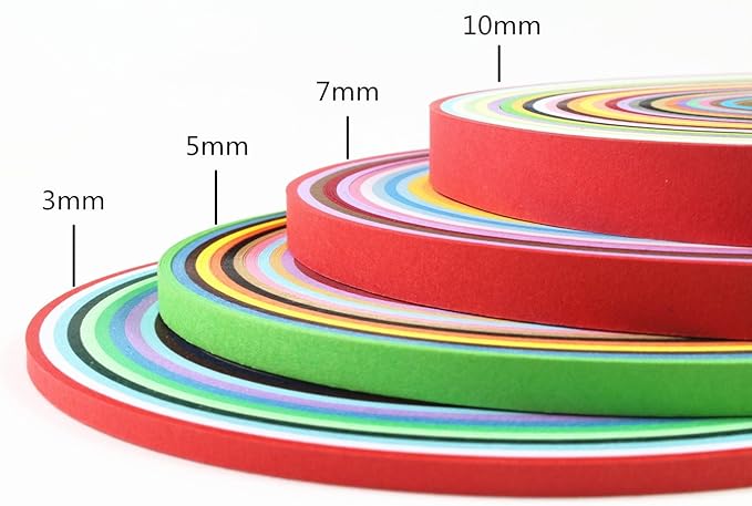 IMISNO Paper Quilling Strips Set 1040 Strips 26 Colors (3/5/7/10mmx38cm,Pack of 4 Sets)