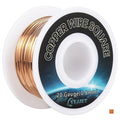 20 AWG Square Copper Wire - 0.8x0.8mm Thin Craft Wire, 50ft - Bulk Spool for Jewelry Business, Beading, and Crafts