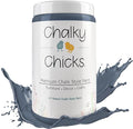 Chalky Chicks All-in-One Chalk Paint for Furniture or Cabinet - 32 Fl Oz - Matte Finish Blue Steel (Blue Gray) for Metal, Wood Furniture Paint - No Sanding All-in-One for Home Decor & Crafts, USA Made