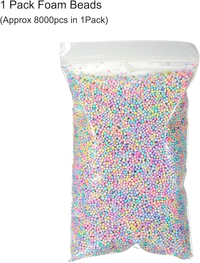 MECCANIXITY Foam Beads Foam Balls 2-3mm for Wedding and Party Decorations, Tiny Packing Balls, Arts DIY Crafts Supplies (Assorted Color,1 Pack Approx 8000pcs)