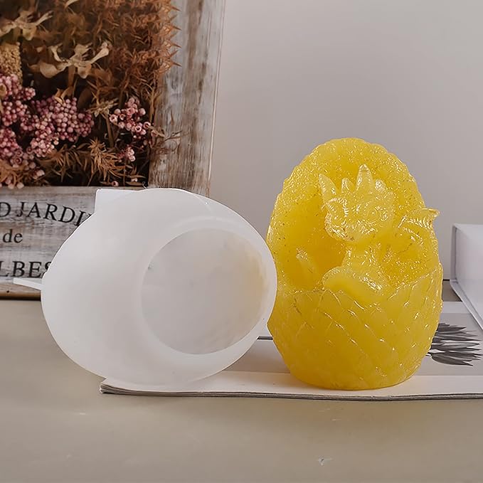 Vertical Dragon Egg Mold Dinosaur Mold Silicone Mold for Resin Dragon Candle Mold Easter Egg Mold Dragon Silicone Mold for Candles Home Decoration Mold Animal Resin Mold Cartoon Mold Dragon Mold