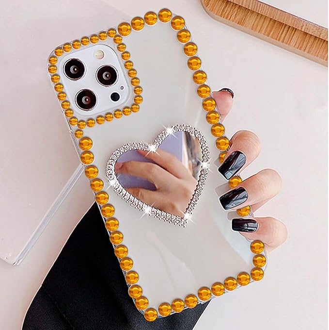 3090 Pcs 4 Sheets Rhinestone Stickers 3/4/5/6 mm Self Adhesive Craft Rhinestones Gems for Face Eyes Makeup Hair Body (Goldenyellow-3/4/5/6mm)