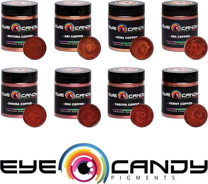 Eye Candy Pigments Premium Copper Mica Powder - IWA Copper (50gr) - for Epoxy, Resin, Soap, Paint, Woodworking, Acrylic Pouring, Bath Bombs, Fishing Lures - DIY Arts and Crafts Additive