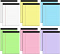 Legal Pads 8.5 x 11 Wide Ruled - Note Pads 30 Sheets/Pad - 20lb Colored Notepad Paper - Perforated Notepad with Sturdy Back - Pink, Purple, Yellow, Green, Blue, White