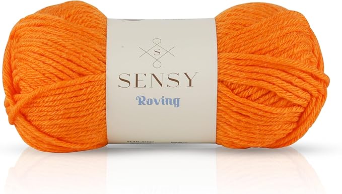 Sensy Roving Yarn, 3.5 oz, 132 Yards, Gauge 5 Bulky (Pumpkin)