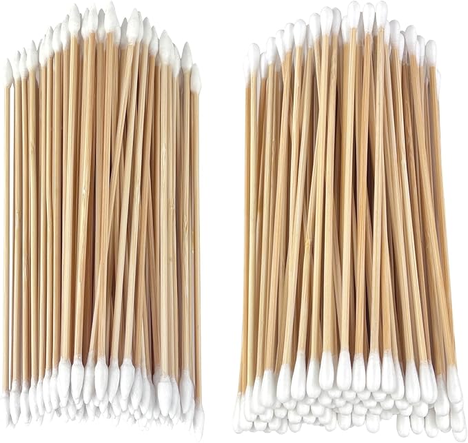 Eyxformula 200/400 Pcs Gun Cleaning Swabs with Double Pointed Tips, 6 Inch Sturdy Bamboo Sticks, Lint Free Long Cotton Swabs for Firearm Maintenance, Precision Cleaning Pistol, Rifle, Handgun, Shotgun