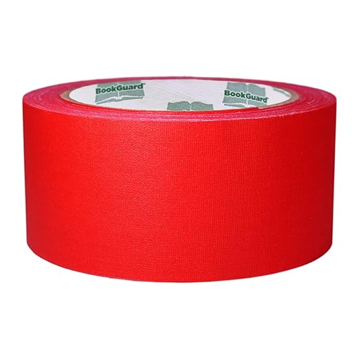 BookGuard 2 inch Premium Bookbinding Repair Cloth Tape, 15 Yard Roll, Red