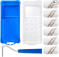 Mister Rui Paint Roller Kit, 9 Pack, 2 Inch Microfiber Paint Roller Covers, Small Paint Rollers with Tray and Roller Frame, Mini Rollers for Painting, Paint Supplies for House Painting