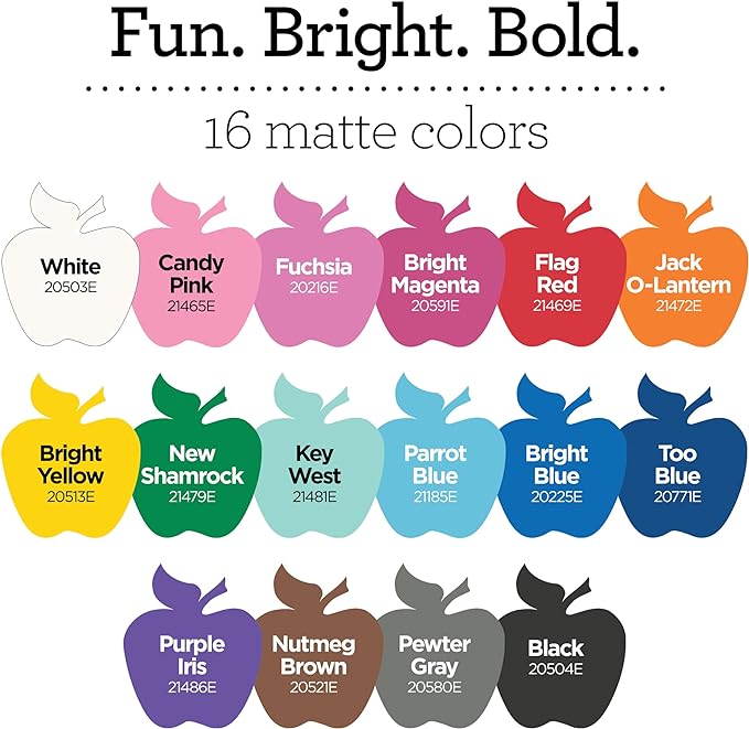Apple Barrel, Vibrant Spectrum Collection Acrylic Craft Paint, PROMOABIII, 2 fl oz each, 16 assorted matte colors, 16 count