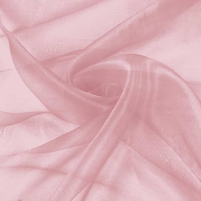 VACVELT Sheer Organza Fabric by The Yard, 60 Inch Wide Rose Gold Organza Fabric Bolt Bridal Sheer Tulle Fabric, Silk Organza Fabric Roll for Wedding Party Decorations Backdrop Curtain (1 Yard)