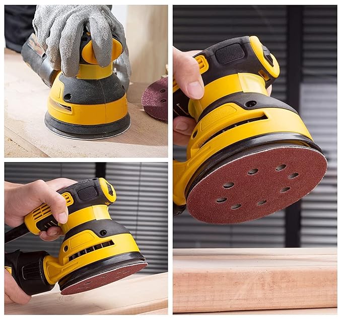 100 PCS 5 Inch Sanding Discs 100 Grit, Round Hook and Loop Sandpaper for Random Orbital Sander