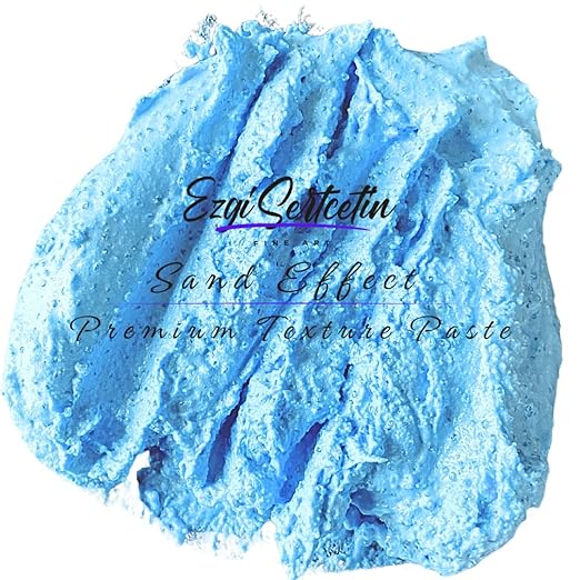 Premium Sand Effect Texture Paste | 6oz by Volume | Unique Metallic Colors | Excellent Sand Texture Effect | by Ezgi Sertcetin (Metallic Light Blue)