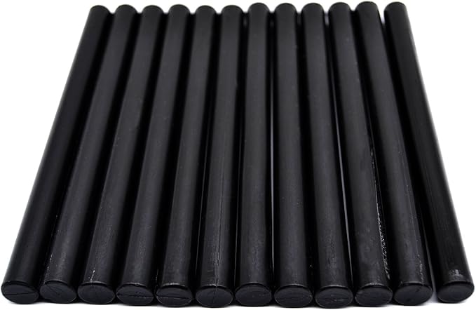 Black Large Sealing Wax Sticks for Hot Melting Glue Gun - Pack of 12 - Homemade Wax Seals for Thanks Card Envelope, Event Party Invitation, Hallowen Decors