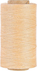 Sturdy Bonded Waxed Polyester Thread, 0.55mm, 437 Yards Wax String Cord - Beige for Leather, Hand Sewing, Stitching, Beading, Bookbinding, Bracelets and Macrame Jewelry Making