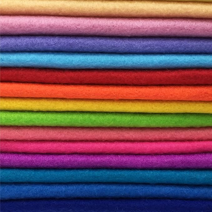 28pcs Thick 1.4mm Soft Felt Fabric Sheet Assorted Color Felt Pack DIY Craft Sewing Squares Nonwoven Patchwork (60x60cm)