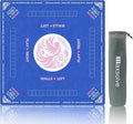 2025 Mahjong Mat, 31.5" x 31.5" Neoprene Mahjong Table Mat with Rules, Anti Slip & Noise Reduction Gaming Mat for Poker, Card, Dominoes, Board & Tile Games, Mahjong Gift with Carrying Bag - Blue