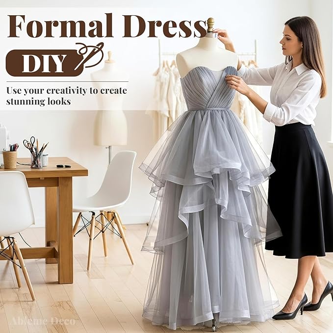 Sheer Fabric 60" x 1 Yards (3 ft) Organza Fabric by The Yard for DIY Wedding Decorations Craft Projects Party Backdrops Bows (Gray)
