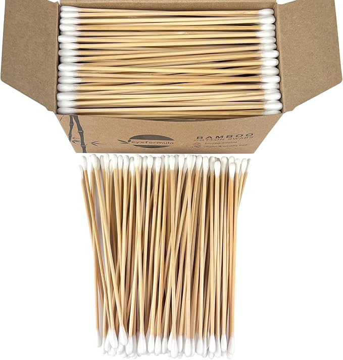 Eyxformula 200/400 Pcs Gun Cleaning Swabs with Double Pointed Tips, 6 Inch Sturdy Bamboo Sticks, Lint Free Long Cotton Swabs for Firearm Maintenance, Precision Cleaning Pistol, Rifle, Handgun, Shotgun