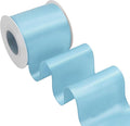 Blue Mist Satin Ribbon 3 Inch X 15 Yards Solid Color Double Faced Ribbons Perfect for Crafts Wedding Decor Bow Making Arts Sewing and More