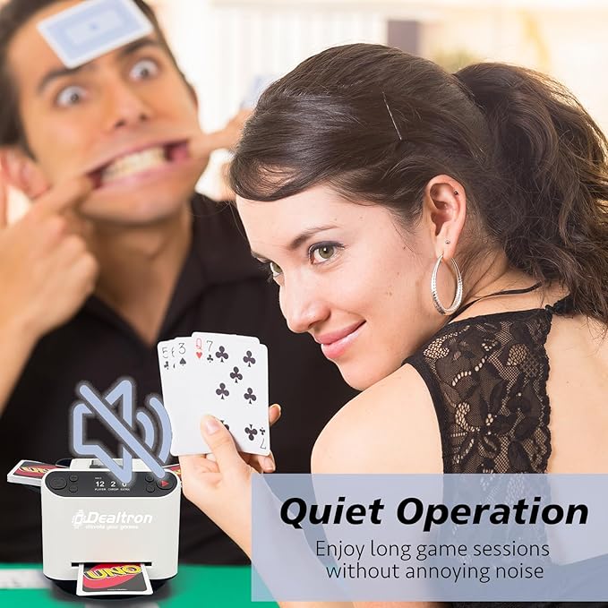 All-in-One Automatic Card Shuffler and Dealer,with 4 Remotes,Programmable Dealer,Card Shuffler 2 Deck,360° Rotation,Ultra Quiet,Rechargeable,up to 12 Players,for All Card Games (Pearl White)