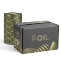 Segbeauty Aluminum Foil Hair Foils, 164 ft Embossed Hair Highlighting Kit Foil Aluminum Roll for Color Application, Foil Paper Aluminum Foil Sheets, Salon Heat Resistant Hair Dye Tools Black Gold