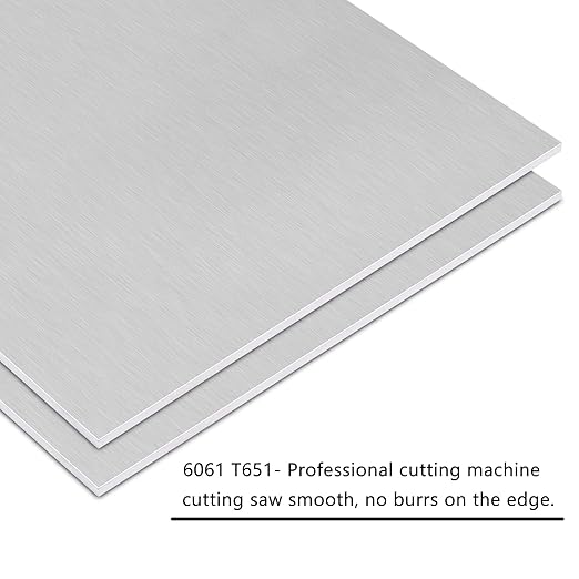 2Pack 6061 T651 Aluminum Sheet Metal 6 x 12 x 1/32(0.0315”) Inch Flat Plain Aluminum Plate Covered with Protective Film, Heat Treatable Rectangle 0.8mm Aluminum Metal Plate for Crafting, Industrial
