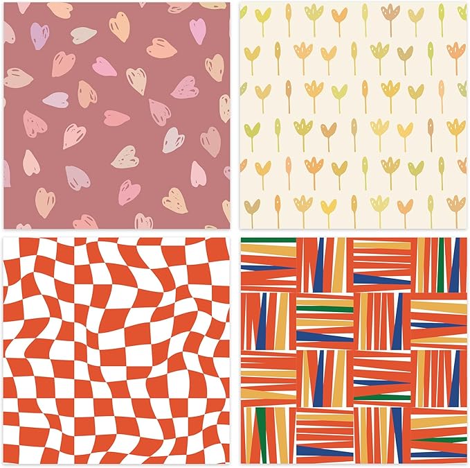 48 Sheets 24 Designs Scrapbook Paper Pad, 6"×6" Single-Sided Decopodge Craft Cardstock Paper,Scrapbooking DIY Decorative Background Cardmaking Supplies.Cat's Life&Sweet Love