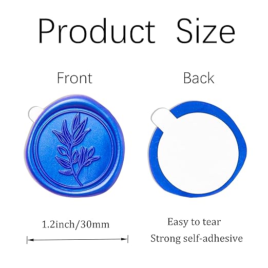 PONATIA Eucalyptus Wedding Invitation Envelope Seal Stickers, 50 Pcs Self- Adhesive Royal Blue Stickers, Perfect for Invitation, Envelopes, Christmas Cards, Gift Wrapping, Party Menu Décor