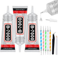 3 PCS 110ml B7000 Glue Clear with Precision Tip, B7000 Rhinestone Glue Set, Craft Glues with 5-Point Pen Tool, Crayon, and Tweezers, Fabric Glues is Used for Nails, Jewelry, Shoes, Fabrics