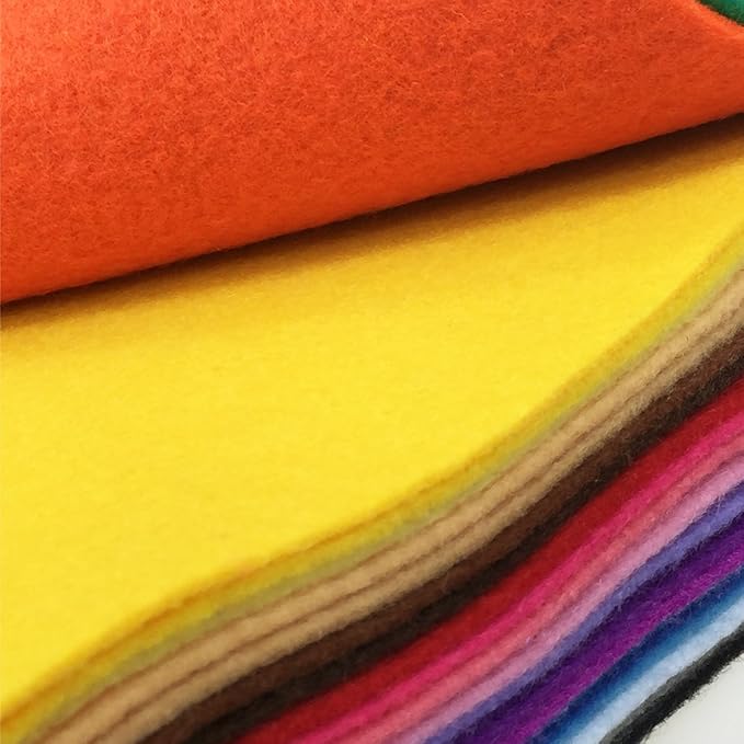28pcs Thick 1.4mm Soft Felt Fabric Sheet Assorted Color Felt Pack DIY Craft Sewing Squares Nonwoven Patchwork (60x60cm)