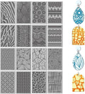 CHGCRAFT 16 Sheets Animal Skin Clay Texture Mat Marble Pattern Polymer Clay Texture Sheets DIY Tools for Pottery Earring Jewelry Making Stamp Engraving Machines, 4x2.6inch
