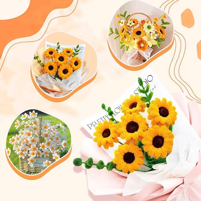 FACIACC 600PCS Pipe Cleaners Craft, 6 Assorted Colors Chenille Stems for DIY Bouquet Christmas Gift Party Decor (Yellow)