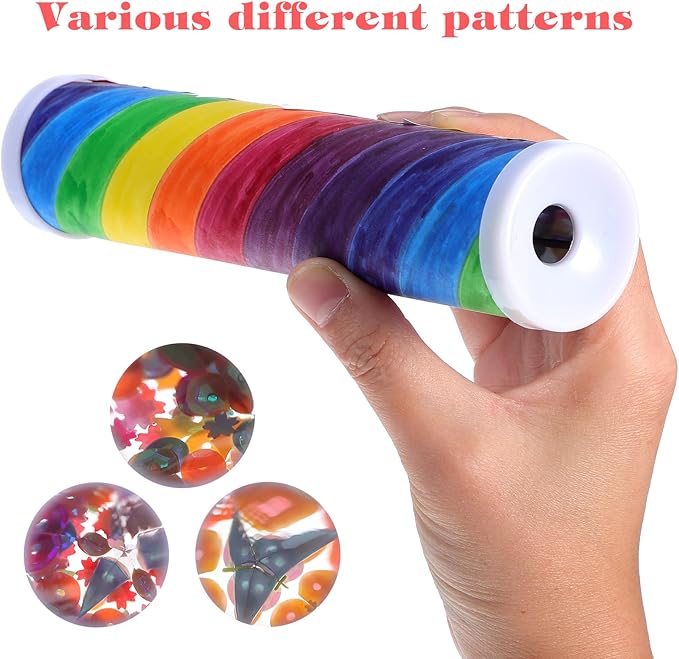 Totority Blank DIY Kaleidoscope Making Kit for Kids 15 Pcs Variety Kaleidoscope Tool, DIY Kits, Preschool, Classic Material for Making Teaching, White